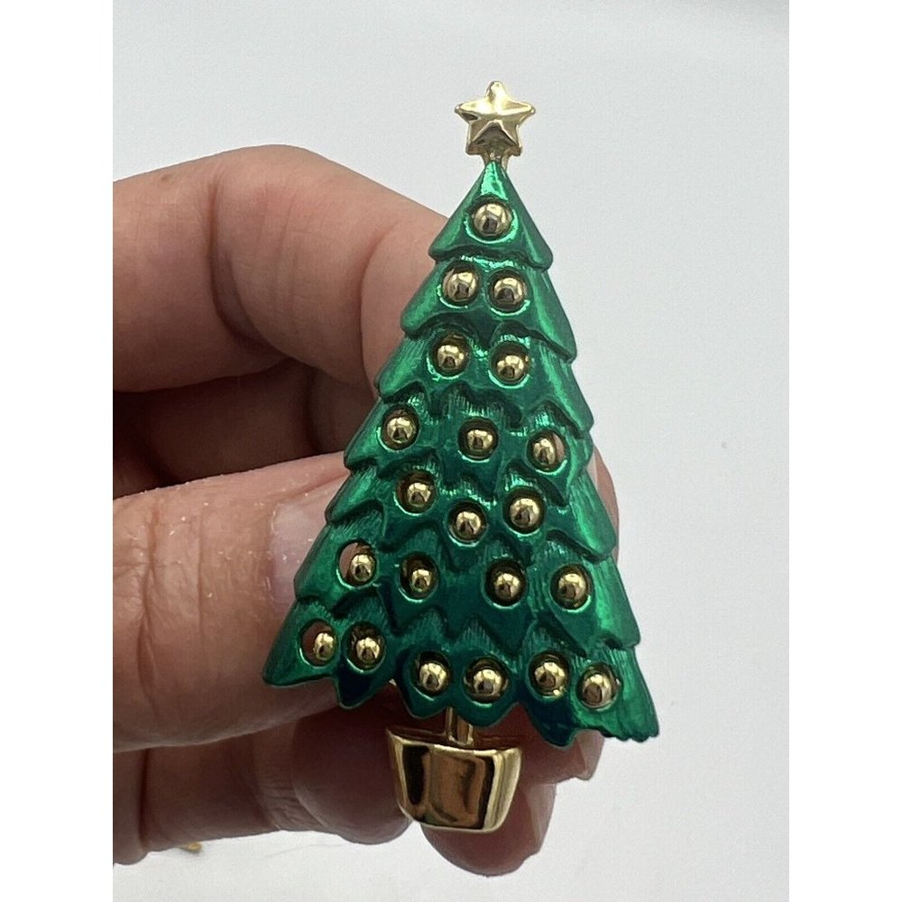 5 Christmas Holiday Brooches Pin Snowman, Tree Sleigh, Bauble. Metal Felt bear - Picture 3 of 16